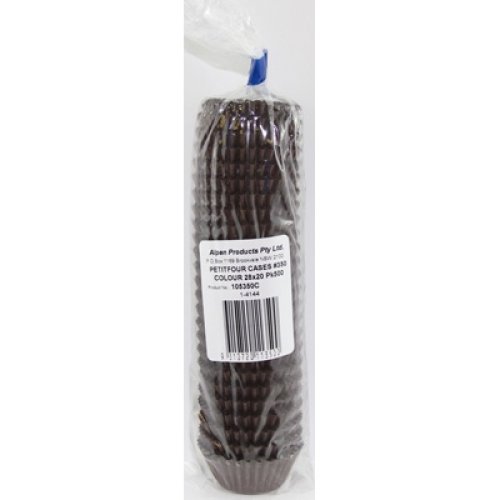 500x Patty Pans Cupcake Muffin Petit Four Cases Liners Brown 30mm x 20mm #350
