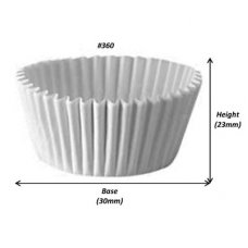 500x Patty Pans Cupcake Muffin Petit Four Cases Liners White 30mm x 24mm #360