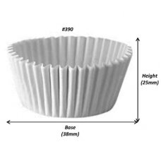 500x Patty Pans Cupcake Muffin Petit Four Cases Liners White 38mm x 26mm #390