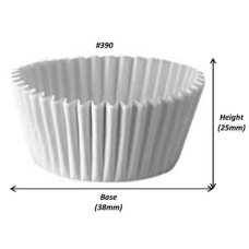 500x Patty Pans Cupcake Muffin Petit Four Cases Liners White 38mm x 26mm #390