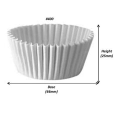 500x Patty Pans Cupcake Muffin Petit Four Cases Liners White 45mm x 25mm #400
