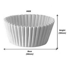 500x Patty Pans Cupcake Muffin Petit Four Cases Liners White 45mm x 30mm #408