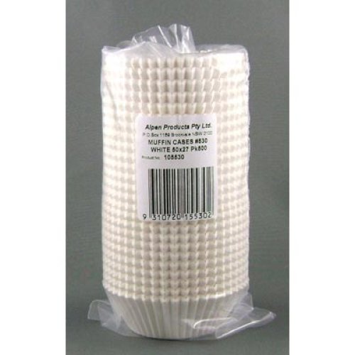 500x Patty Pans Cupcake Muffin Petit Four Cases Liners White 50mm x 27mm #530