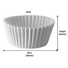 500x Patty Pans Cupcake Muffin Petit Four Cases Liners White 50mm x 35mm #550