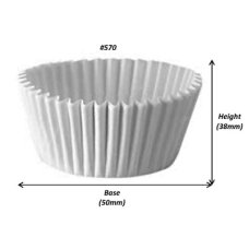 500x Patty Pans Cupcake Muffin Petit Four Cases Liners White 50mm x 38mm #570