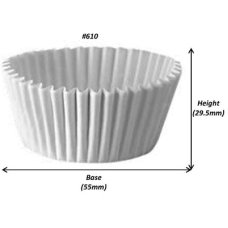 500x Patty Pans Cupcake Muffin Petit Four Cases Liners White 55mm x 30mm #610