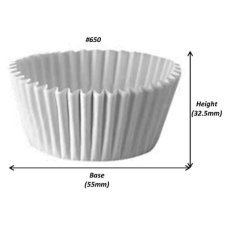 500x Patty Pans Cupcake Muffin Petit Four Cases Liners White 55mm x 32.5mm #650
