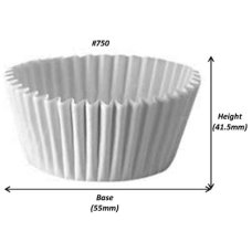 500x Patty Pans Cupcake Muffin Petit Four Cases Liners White 55mm x 40mm #750