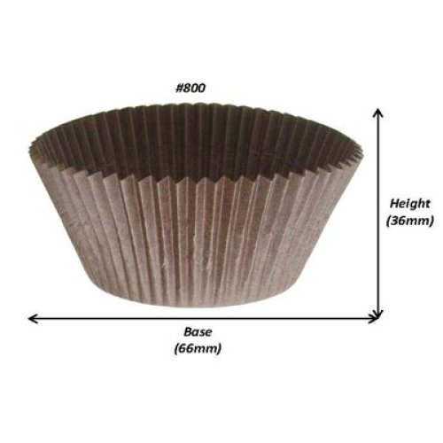 500x Patty Pans Cupcake Muffin Petit Four Cases Liners Brown 65mm x 34mm #800