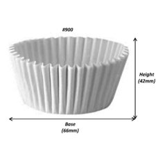 500x Patty Pans Cupcake Muffin Petit Four Cases Liners White 65mm x 38mm #900