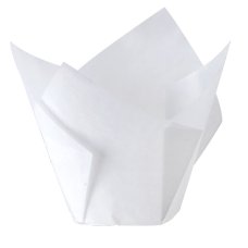 250x Tulip Muffin Liners - White, 6cm x 3cm Cupcake Cases, Baking Wraps