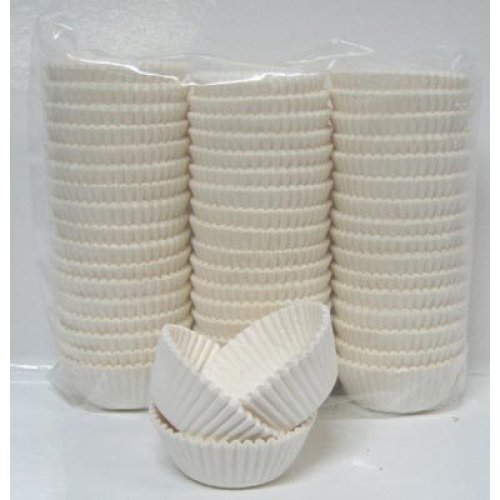 1,000x Patty Pans Cupcake Muffin Petit Four Cases Liners White 38mm x 21mm