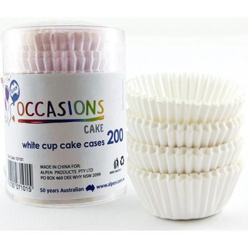 1,200x Patty Pans Cupcake Muffin Petit Four Cases Liners White 30mm x 20mm