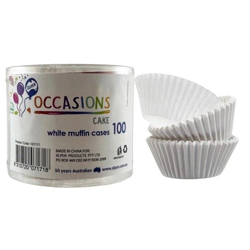 1,200x Patty Pans Cupcake Muffin Petit Four Cases Liners White 55mm x 29.5mm