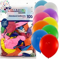100x Balloons Multi Coloured 30cm