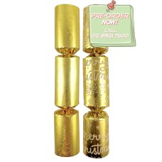 50x 10 inch Foil Christmas Bon Bons in Gold