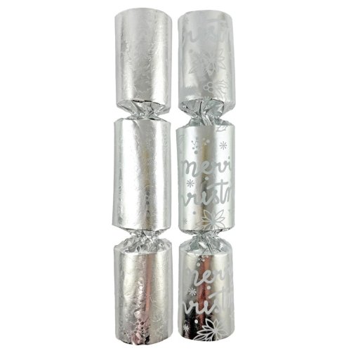 50x 10 inch Foil Christmas Bon Bons in Silver