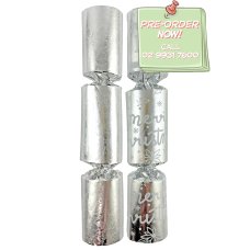 50x 10 inch Foil Christmas Bon Bons in Silver