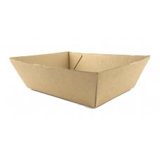 500x Paper Food Trays Carboard Brown Corrugated Compostable Kraft 13cm x 9cm x 5cm #1
