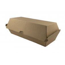 200x Hot Dog Box Paper Food Trays Carboard Brown Corrugated Composatable Kraft 21cm x 7.5cm x 7cm