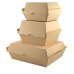 250x Burger Box Paper Food Trays Carboard Brown Corrugated Composatable Kraft 12cm x 10.5cm x 8cm thumbnail 2