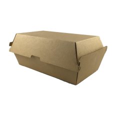 200x Paper Food Trays Medium Chips Snacks Dinner Box Carboard Brown Corrugated Composatable Kraft 17.6cm x 9.1cm x 8cm