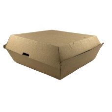 150x Paper Food Trays Large Chips Snacks Dinner Box Carboard Brown Corrugated Composatable Kraft 18cm x 16cm x 8cm