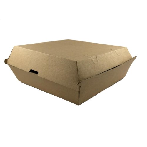 150x Paper Food Trays Large Chips Snacks Dinner Box Carboard Brown Corrugated Composatable Kraft 18cm x 16cm x 8cm