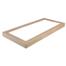 100x Catering Tray Lids Large Carboard Brown Kraft Recyclable 55.8cm x 25.2cm x 3cm