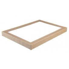 100x Catering Tray Lids X Large Carboard Brown Kraft Recyclable 45cm x 31cm x 3cm