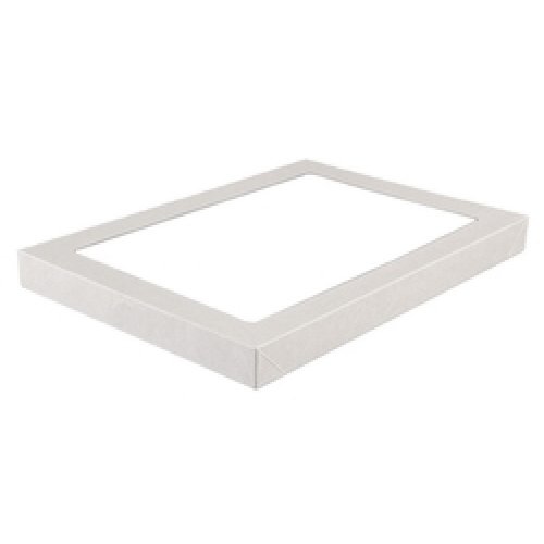 100x Catering Tray Lid WHITE SMALL 225 x 225 x 80mm