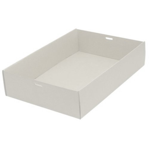 100x Catering Tray Base WHITE MEDIUM 359 x 252 x 80mm