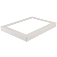 100x Catering Tray Lid WHITE MEDIUM 359 x 252 x 80mm