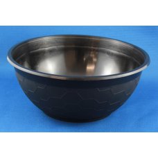 400x Bowl Soup / Laksa Plastic Reusable Black 1050ml 36oz