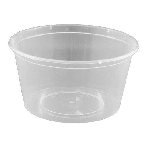 500x Sauce Containers Portion Pots 440ml Plastic Clear