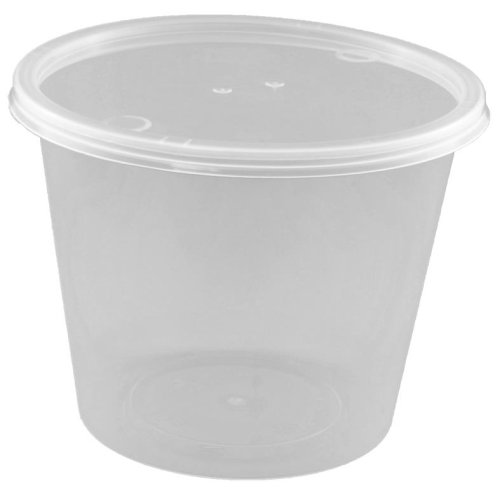 500x Sauce Containers Portion Pots 700ml Plastic Clear