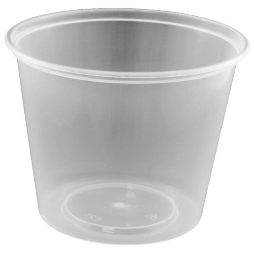 500x Sauce Containers Portion Pots 700ml Plastic Clear