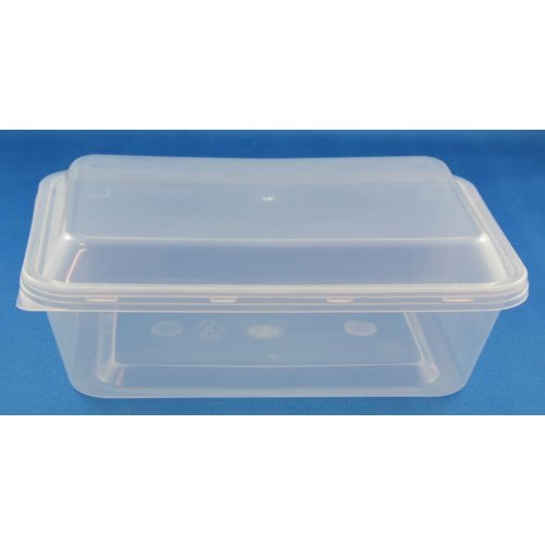 500x Takeaway Plastic Food Storage Containers Disposable Rectangle ...
