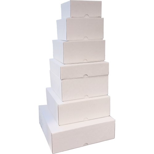 100x Cake Box 10" White Carboard Food Trays Corrugated Composatable