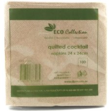 2,000x Napkins ECO Brown 24cm Quilted Cocktail Lunch Snacks Coasters