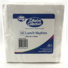2,000x Napkins White Cocktail Lunch Snacks Coasters 2ply 30cm x 30cm