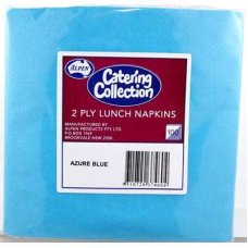 2,000x Napkins Azure Blue Lunch Dinner Picnic Snacks 2ply 30cm x 30cm