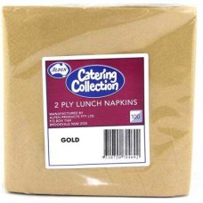 2,000x Napkins Gold Lunch Dinner Picnic Snacks 2ply 30cm x 30cm