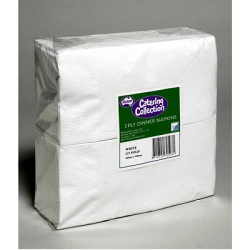 1,000x Napkins White Dinner Lunch Picnic Snacks 2ply GT Redi Fold 40cm x 40cm