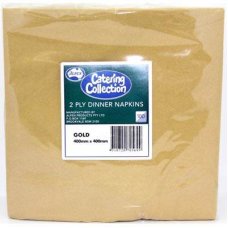 1,000x Napkins Gold Dinner Lunch Picnic Snacks 2ply 40cm x 40cm