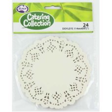288x Doily Round 11.4cm White Laced Doyley Placemat (4.5inch)