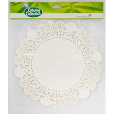 288x Doily Round 26.7cm White Laced Doyley Placemat (10.5inch)