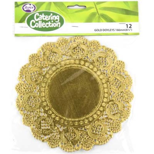 144x Gold 6.5in (166mm) Round Doyley