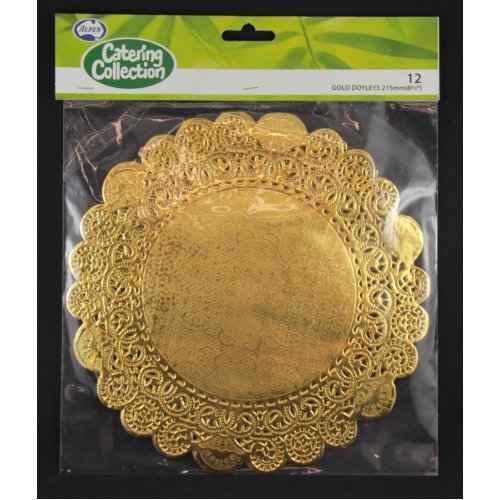 144x Gold 8.5in (215mm) Round Doyley