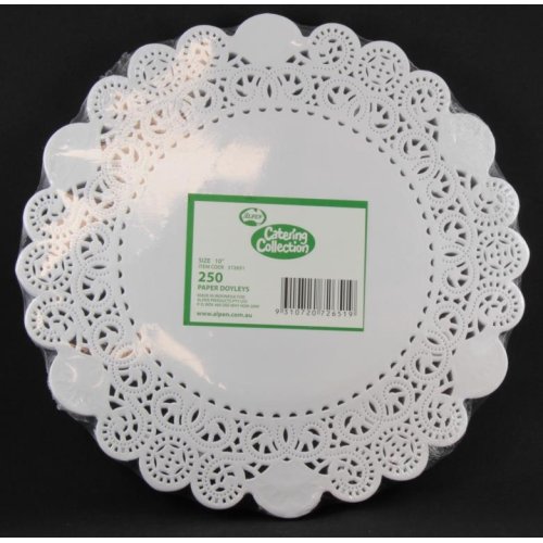 2,000x Doily Round 25.6cm White Laced Doyley Placemat (10inch)